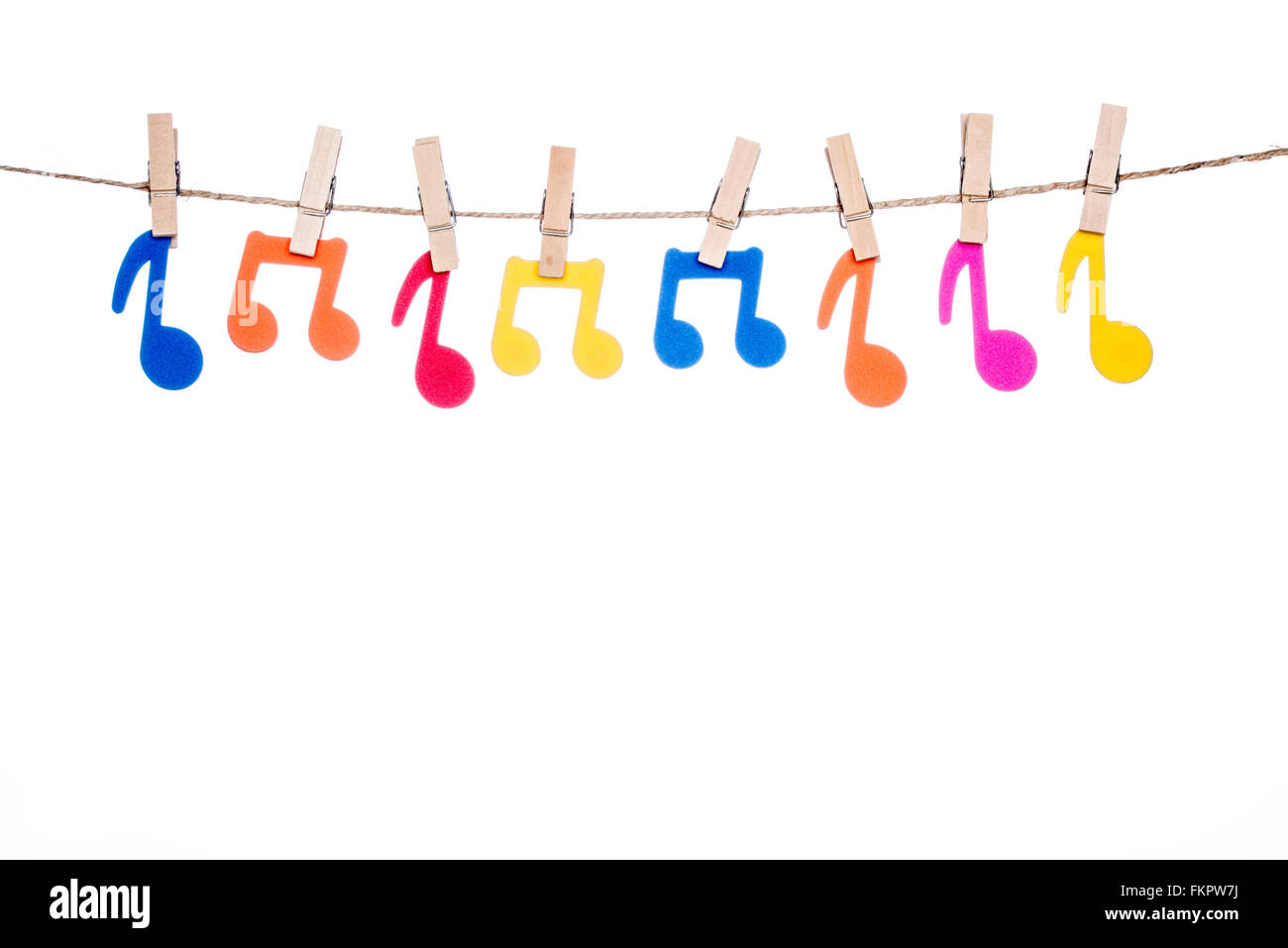 Agganciare lo spago , colorati appesi musica artista simbolo Foto Stock