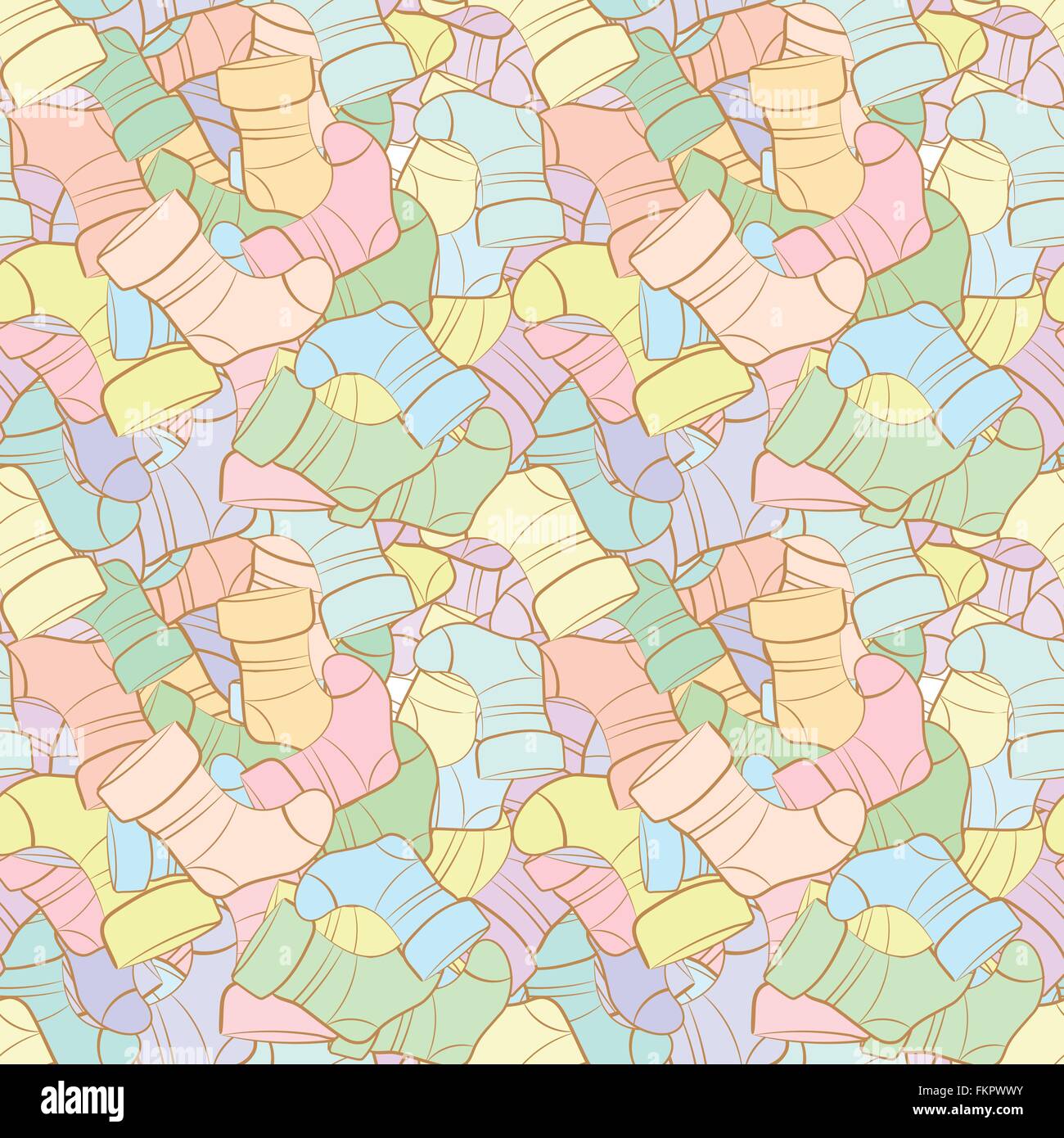 Vector seamless pattern di casualmente disperse calze Illustrazione Vettoriale