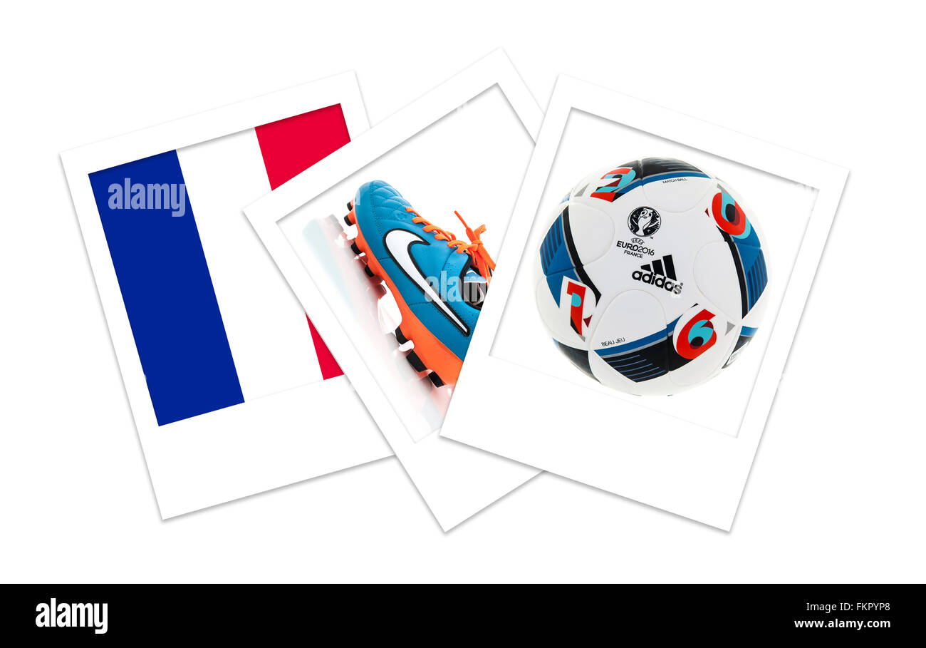 Polaroid foto Euro 2016 Football Foto Stock