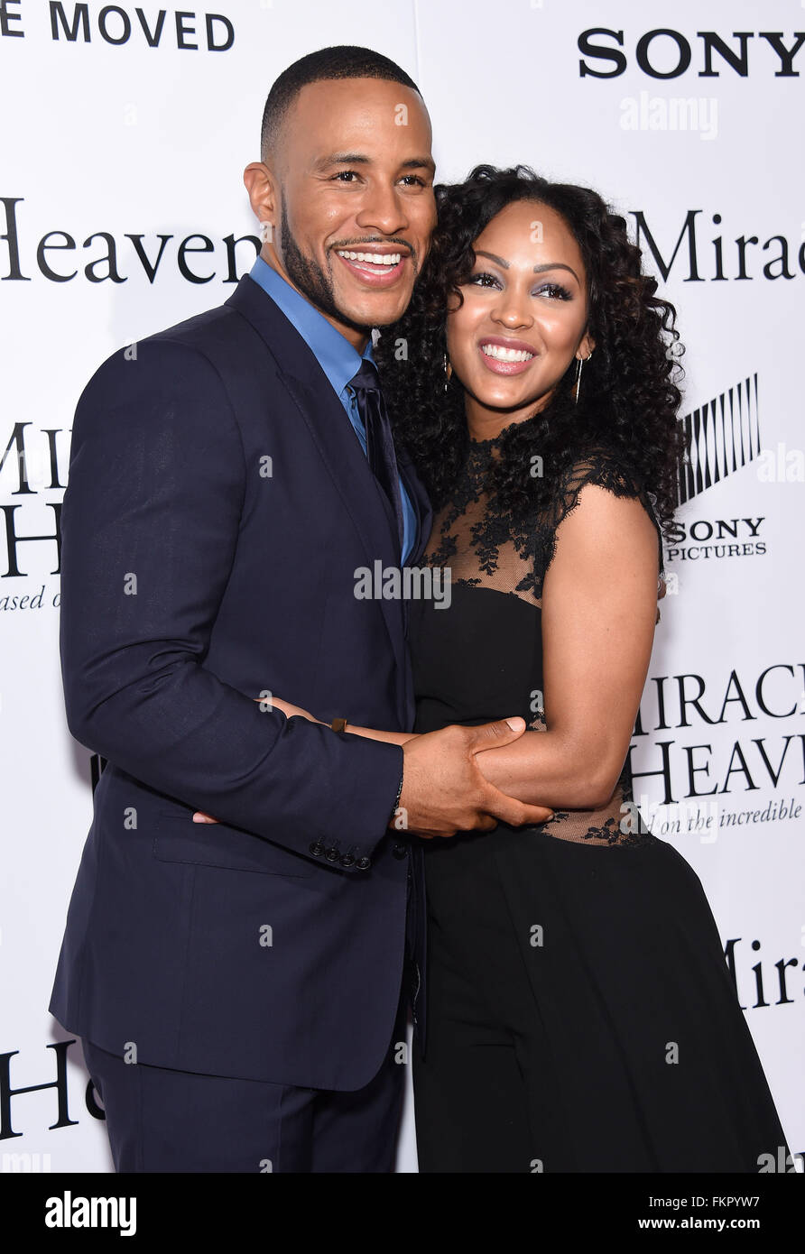 Hollywood, California, USA. 9 Mar, 2016. Devon Franklin & Meagan buon arriva per la premiere del film 'Miracles formano il cielo" presso il teatro Arclight. Credito: Lisa O'Connor/ZUMA filo/Alamy Live News Foto Stock