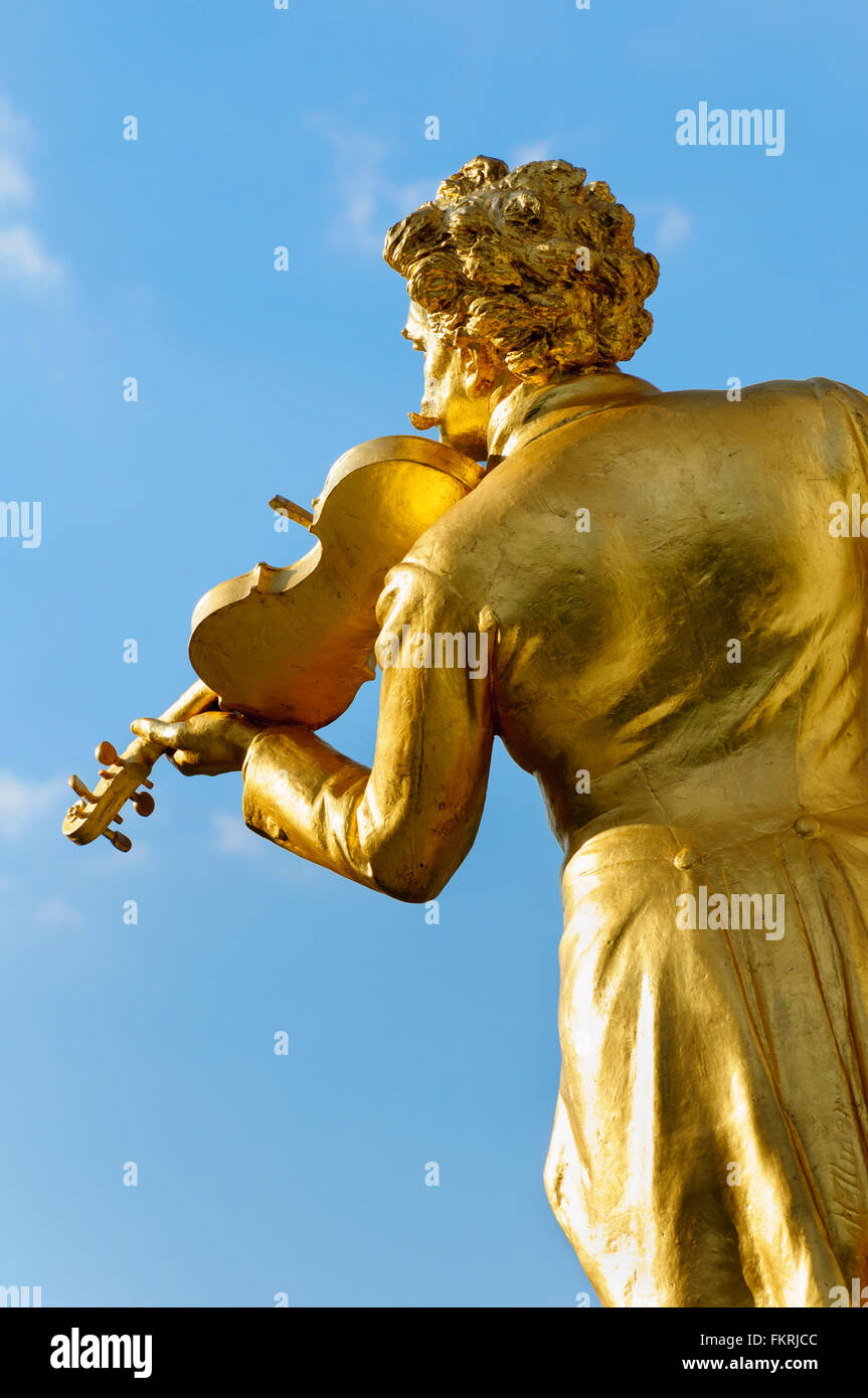 Statua di Johann Strauss II, Stadtpark, Vienna, Austria Foto Stock