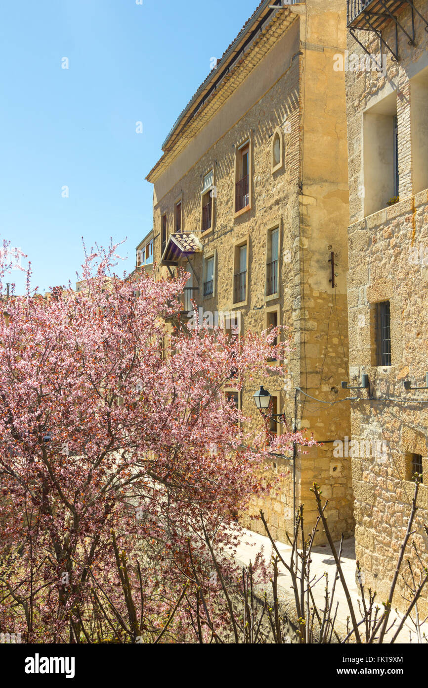 Tipiche le strade e gli edifici della famosa città di Cuenca, Spagna Foto Stock