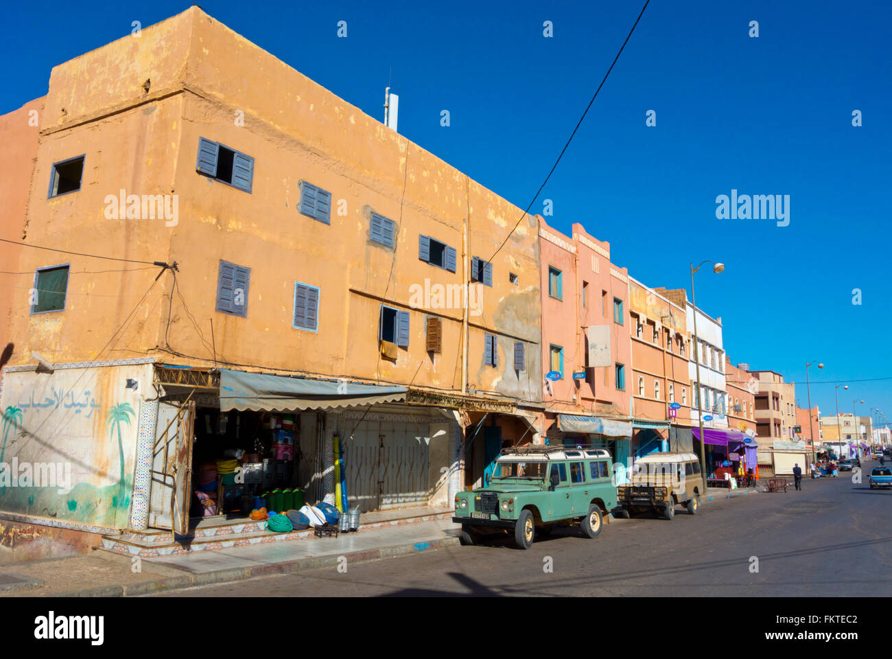 Boulevard Mohammed V, Tan Tan, nel sud del Marocco, Africa settentrionale Foto Stock