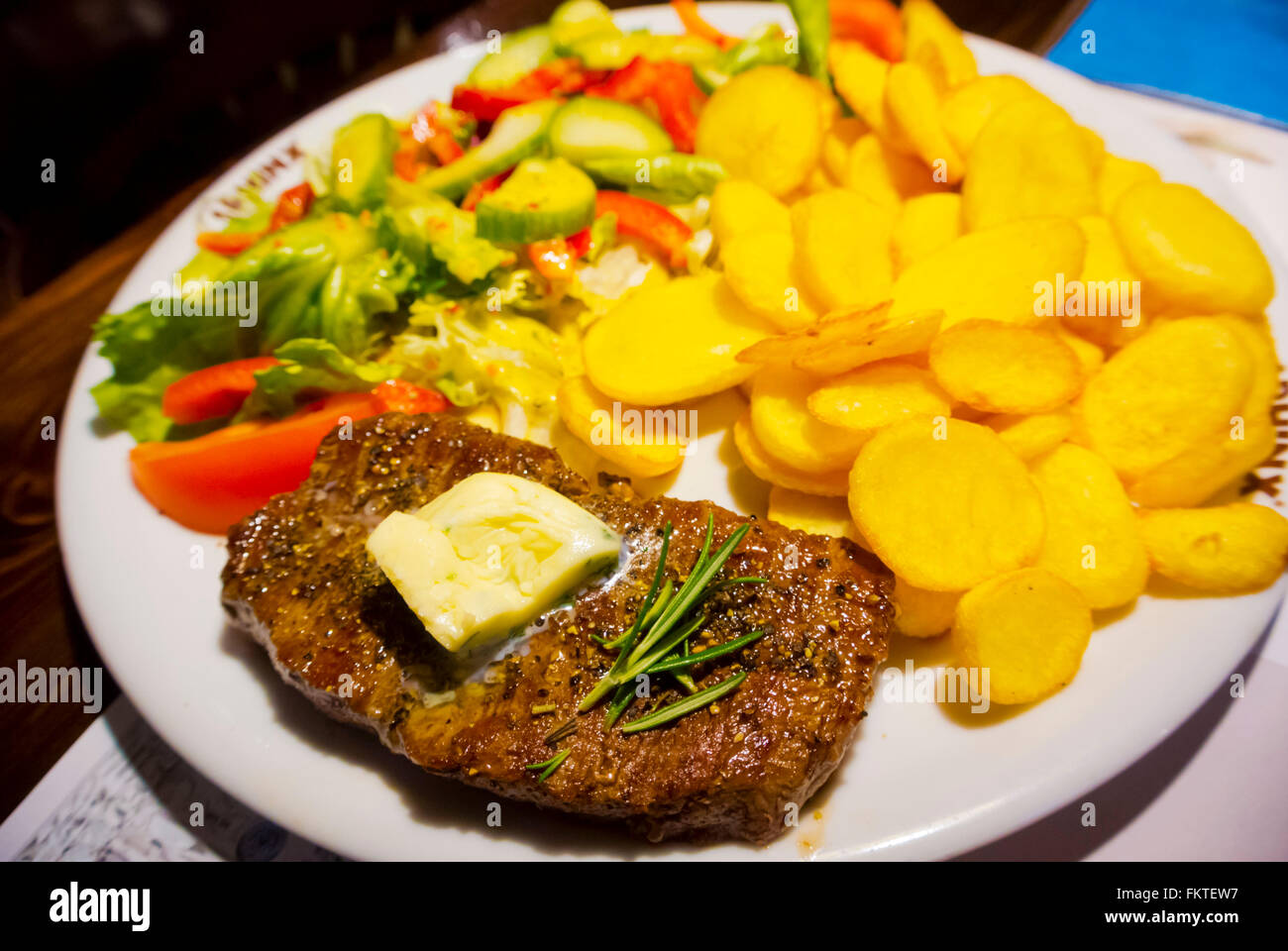 Bistecca di pepe, la sfinge ristorante, Varsavia, Polonia Foto Stock