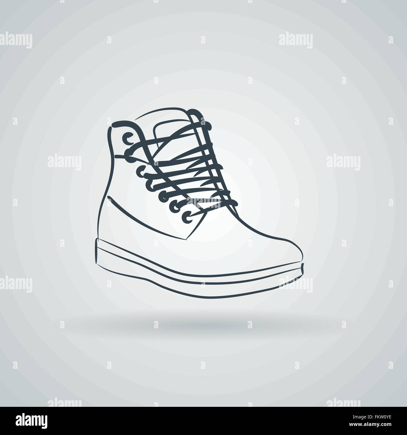 Icona raffigurante alti stivali con i lacci Illustrazione Vettoriale
