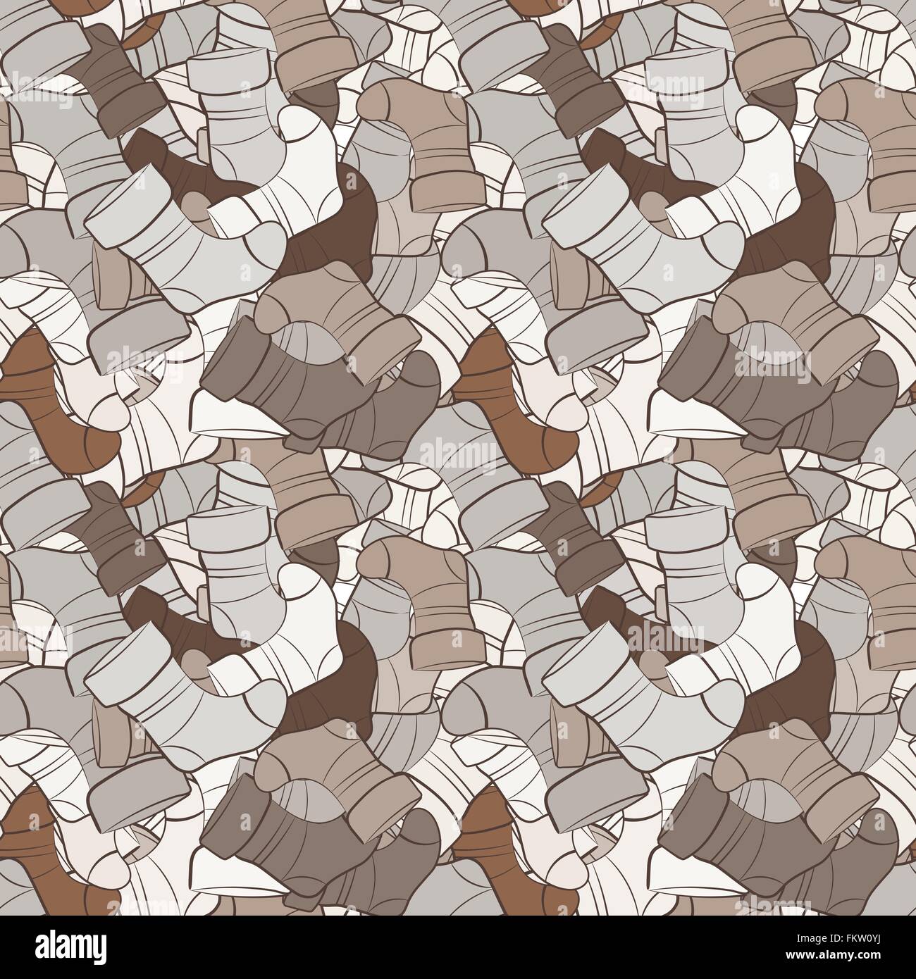 Vector seamless pattern di casualmente disperse calze Illustrazione Vettoriale
