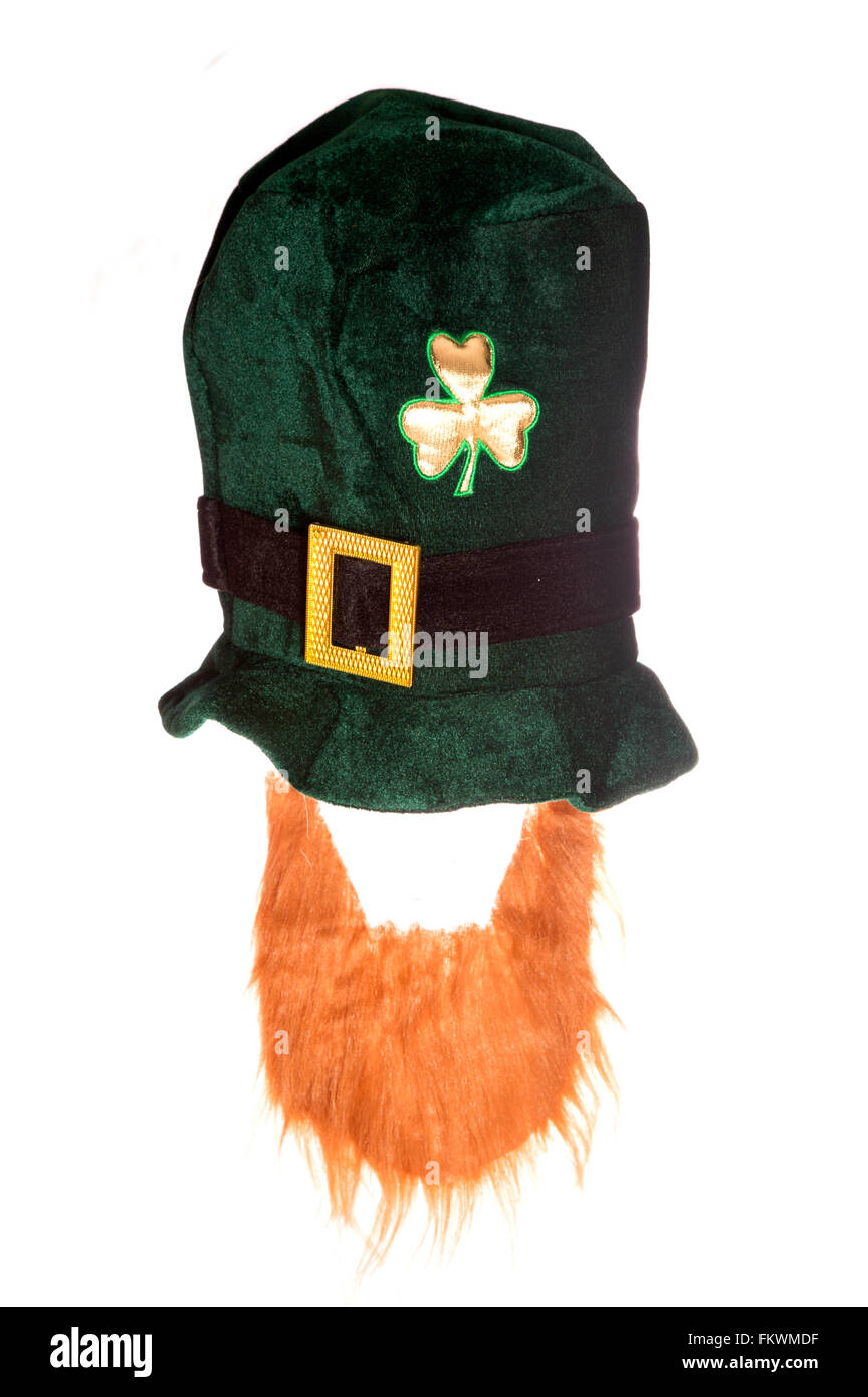 Leprechaun irlandese il giorno di san patrizio hat intaglio Foto Stock