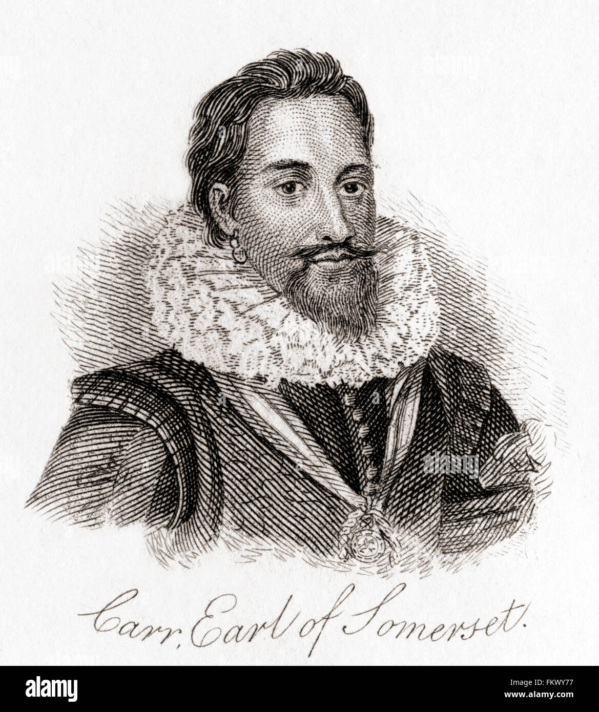 Robert Carr, 1° Conte di Somerset, c. 1587 - 1645. Politico inglese e favorito di Re Giacomo VI e I. Foto Stock