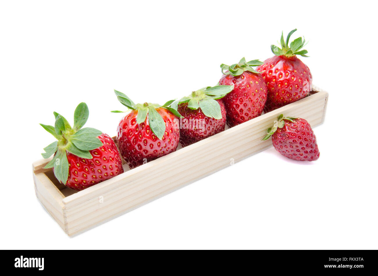 Le fragole isolato su sfondo bianco Foto Stock