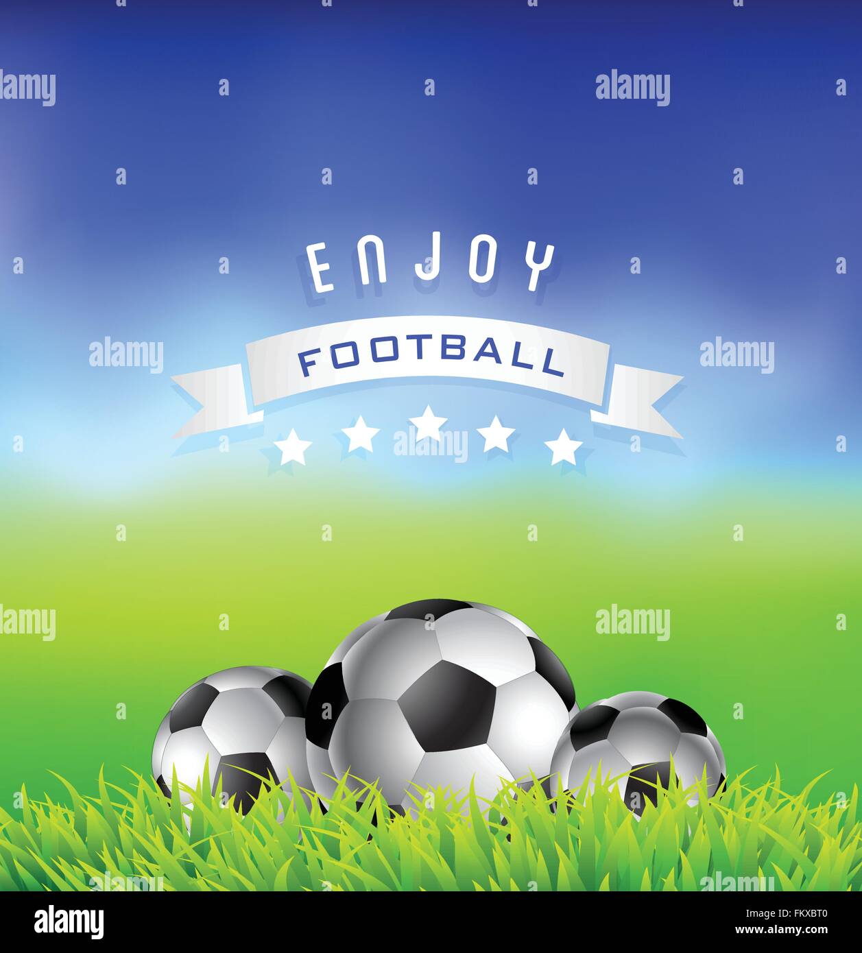 Godetevi il calcio.Football palla su sfondo del campo Illustrazione Vettoriale