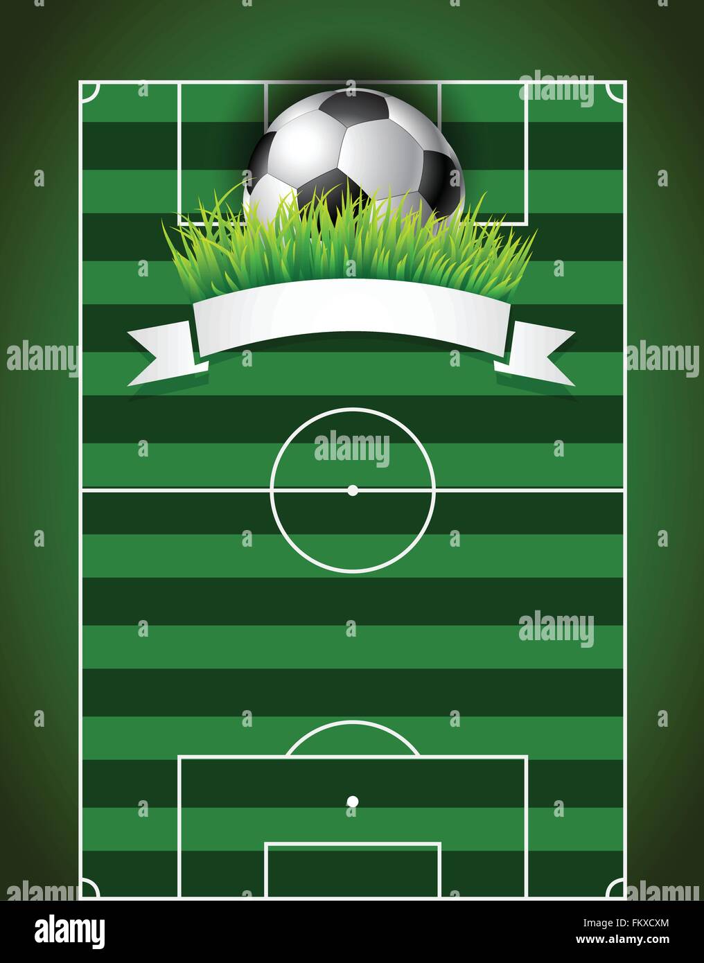 Football soccer ball sul campo verde sullo sfondo presentazione Illustrazione Vettoriale