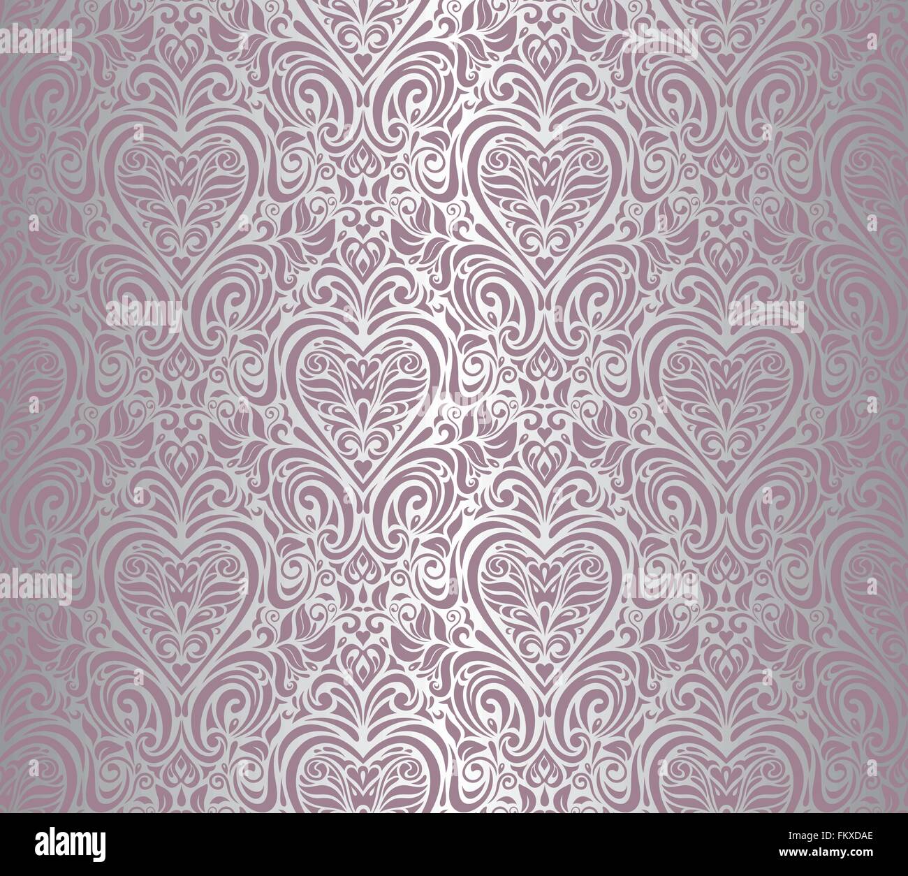 Pallido, Wedding, rosa e argento vintage di lusso wallpaper design Illustrazione Vettoriale