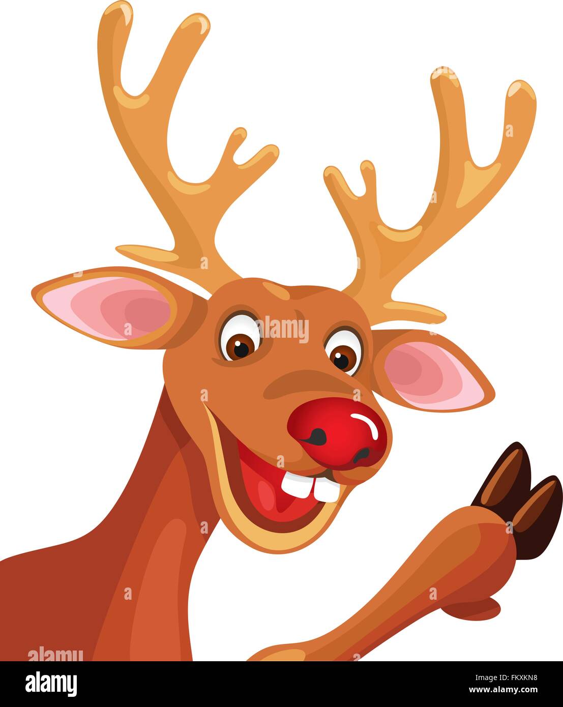 Rudolph cartoon felice natale renne Illustrazione Vettoriale