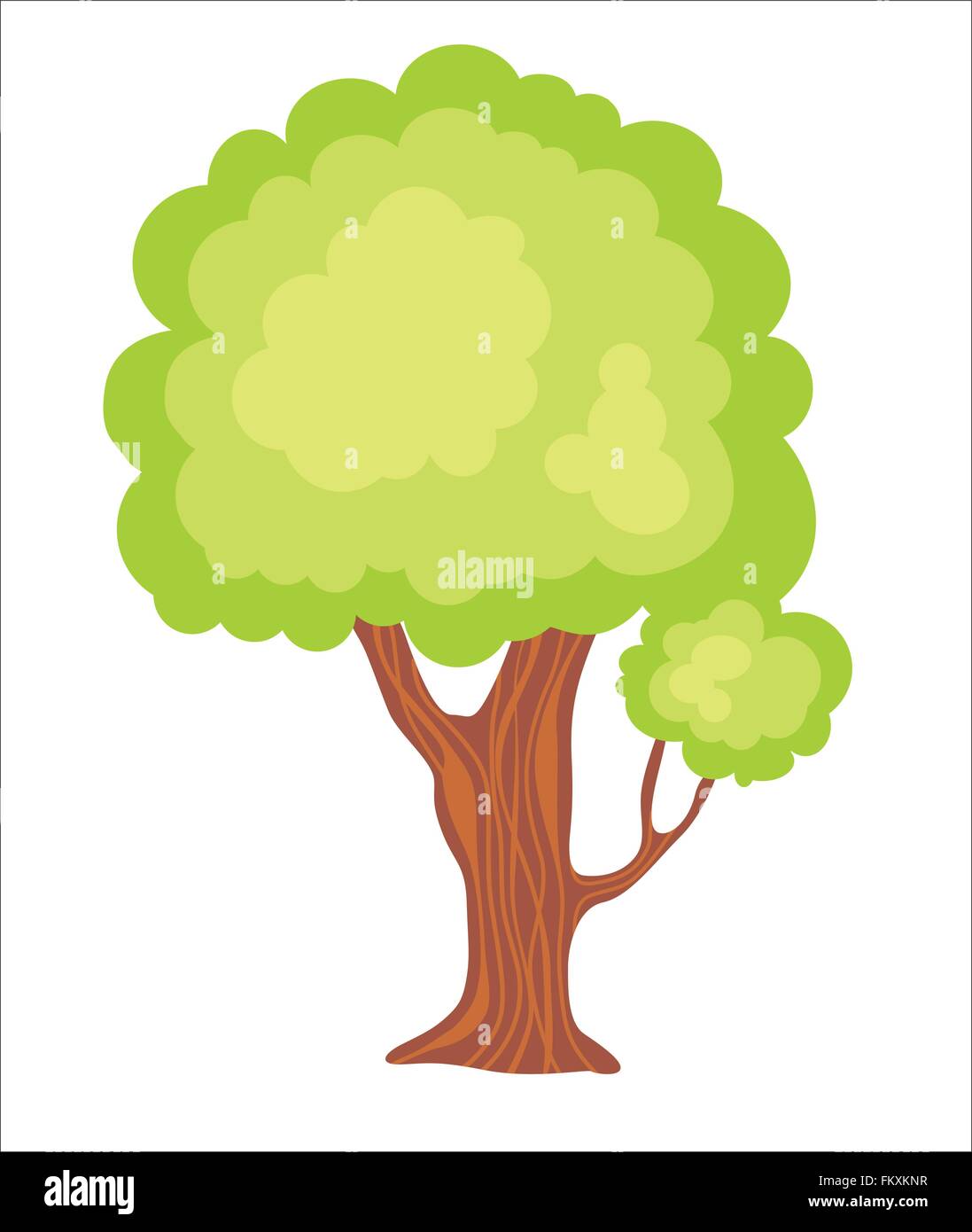 Green Garden vector cartoon illustrazione ad albero Illustrazione Vettoriale