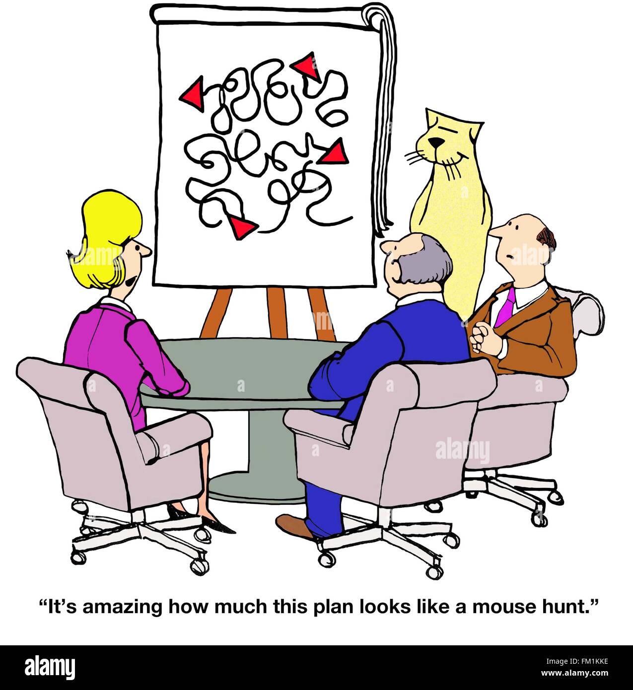 Business cartoon a non confondere il piano di marketing. Foto Stock