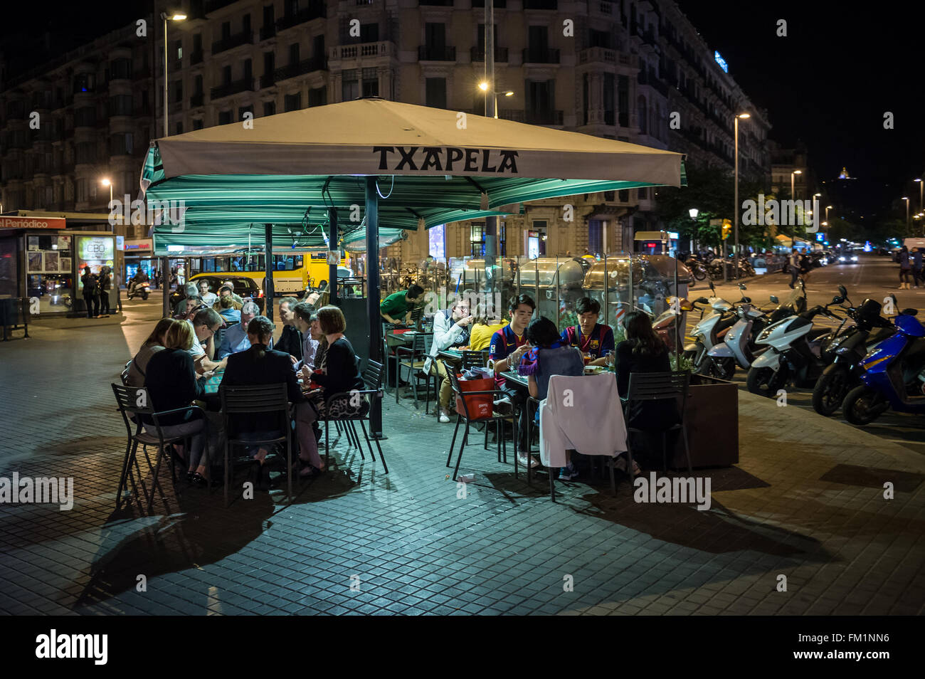 Txapela ristorante al Catalonia square (Plaça de Catalunya) a Barcellona, Spagna Foto Stock