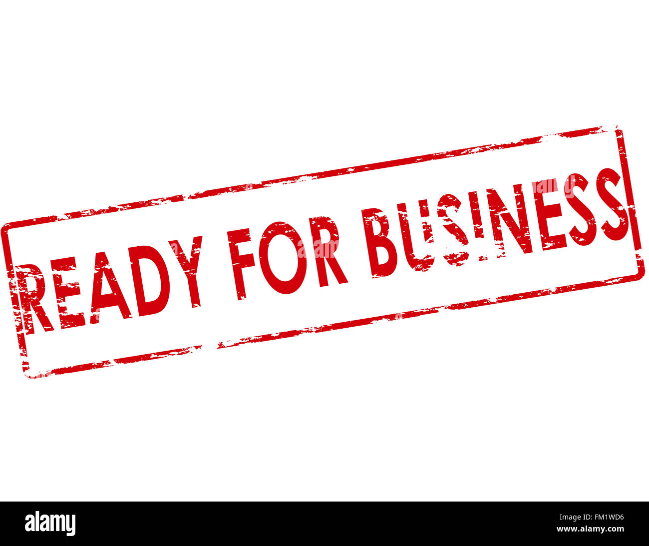 Timbro di gomma con il testo pronto per il business interno, illustrazione vettoriale Foto Stock