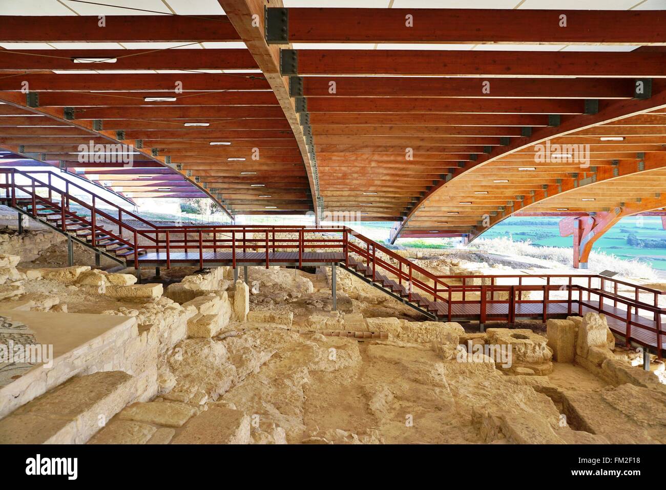 Il Kourion (aka Curias o curio) sito archeologico nei pressi di Limassol a Cipro Foto Stock