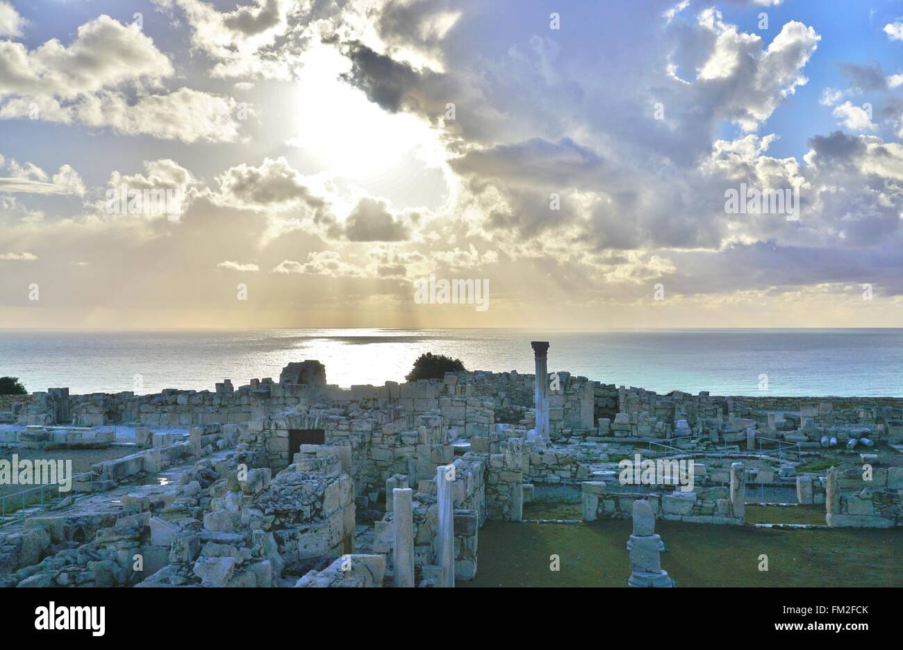 Il Kourion (aka Curias o curio) sito archeologico nei pressi di Limassol a Cipro Foto Stock