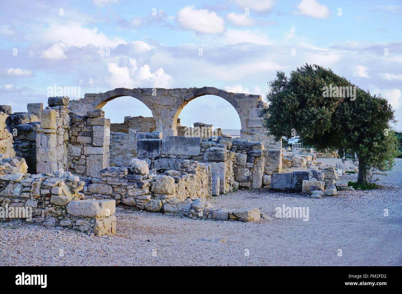 Il Kourion (aka Curias o curio) sito archeologico nei pressi di Limassol a Cipro Foto Stock