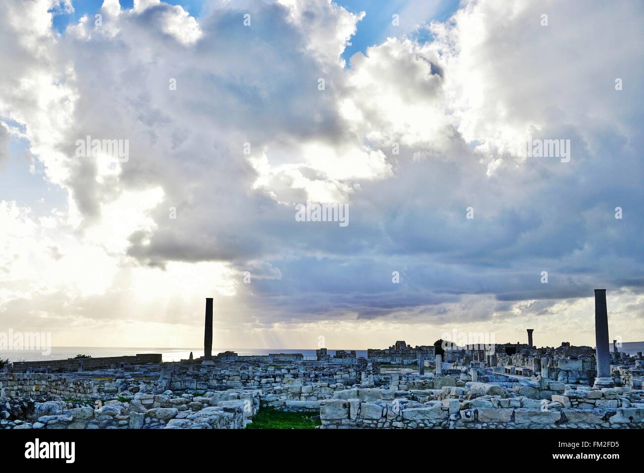 Il Kourion (aka Curias o curio) sito archeologico nei pressi di Limassol a Cipro Foto Stock