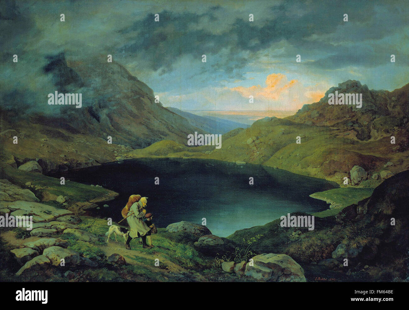 Gustav Karl Ludwig Richter - Teich im Riesengebirge Foto Stock