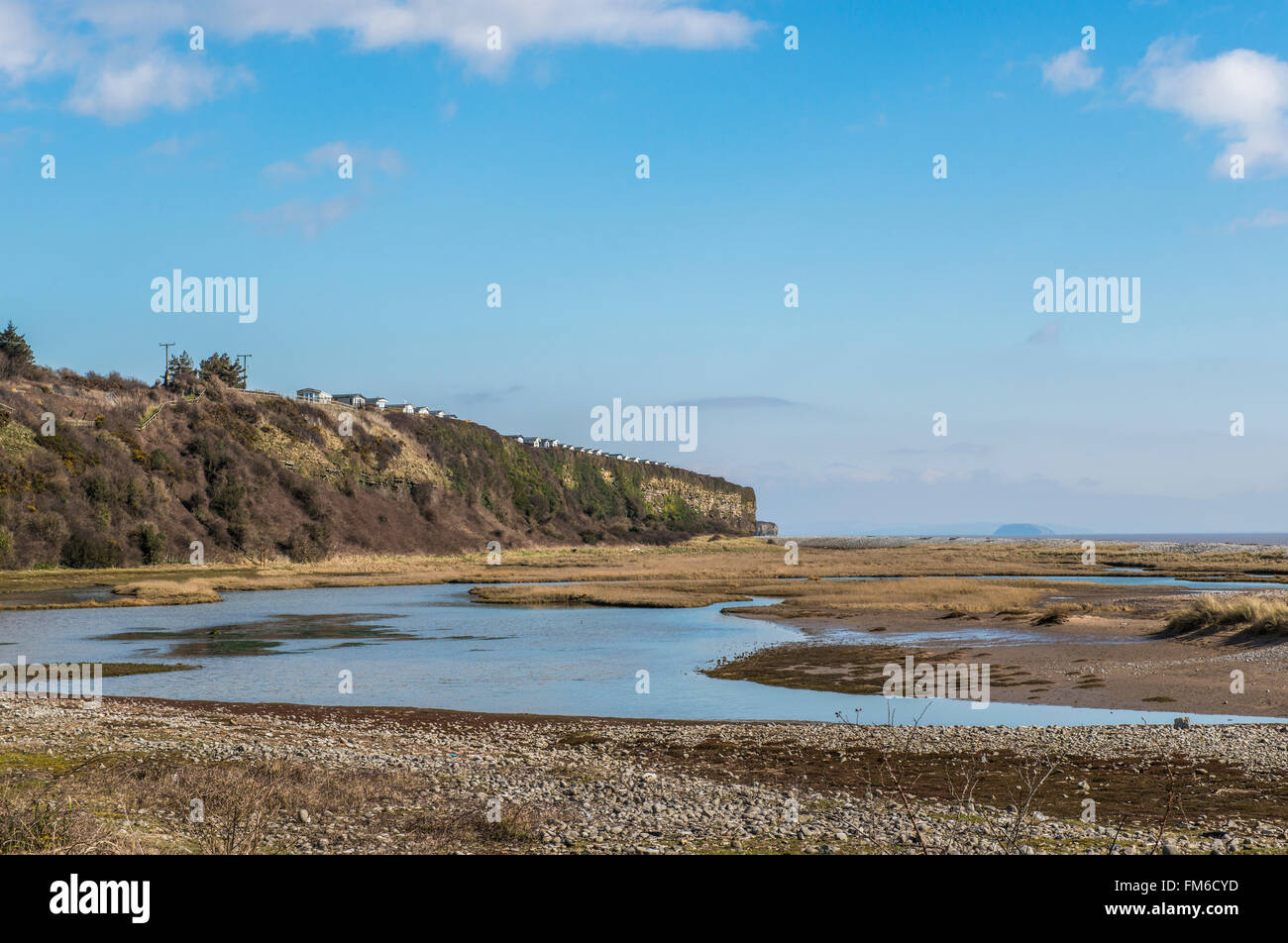 Aberthaw East Beach in Glamorgan Heritage costa sud del Galles Foto Stock