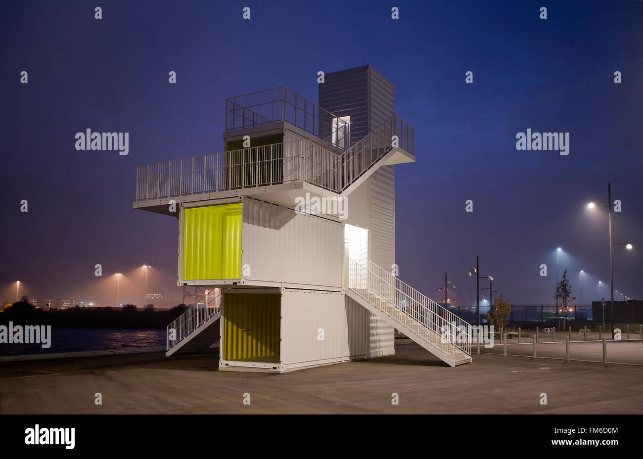 Visualizzazione pubblico piattaforma e torre, presso il porto di Copenaghen in Nordhavn, progettato da Christensen e Co. Foto Stock