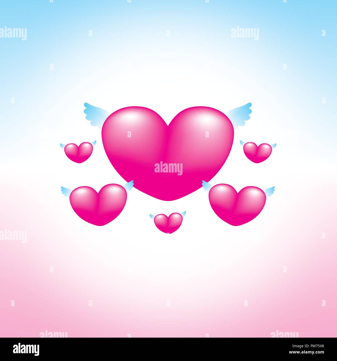 Amore cuore sfondo rosa, design per il giorno di San Valentino, Festa della Mamma, compleanno, matrimoni e amore card, illustrazione vettoriale 2 Illustrazione Vettoriale