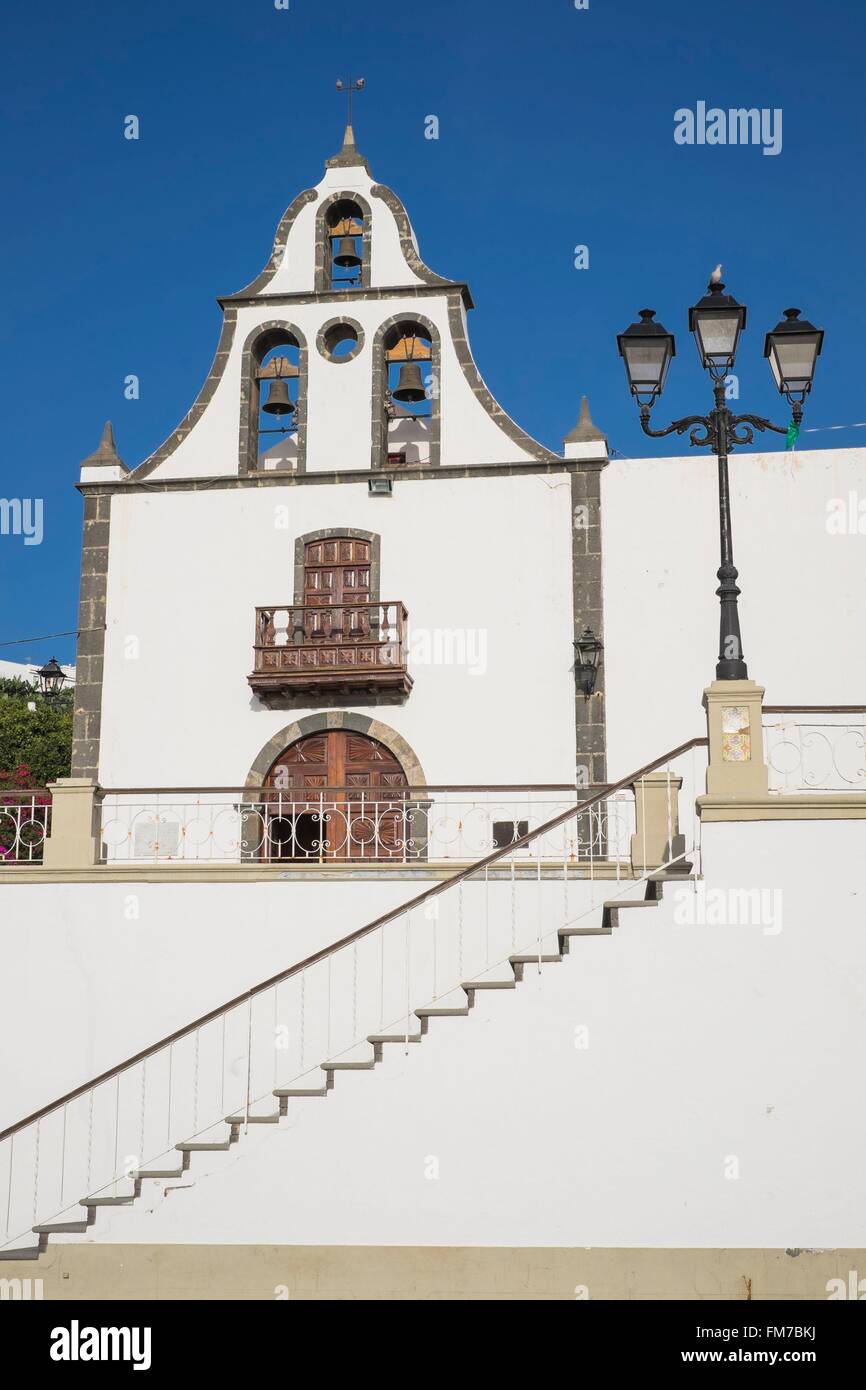 Spagna Isole Canarie La Palma isola dichiarata Riserva della Biosfera dall'UNESCO, Tazacorte, San Miguel Arcangel chiesa fu la prima chiesa costruita sull'isola di La Palma dopo la conquista spagnola nel XV secolo Foto Stock