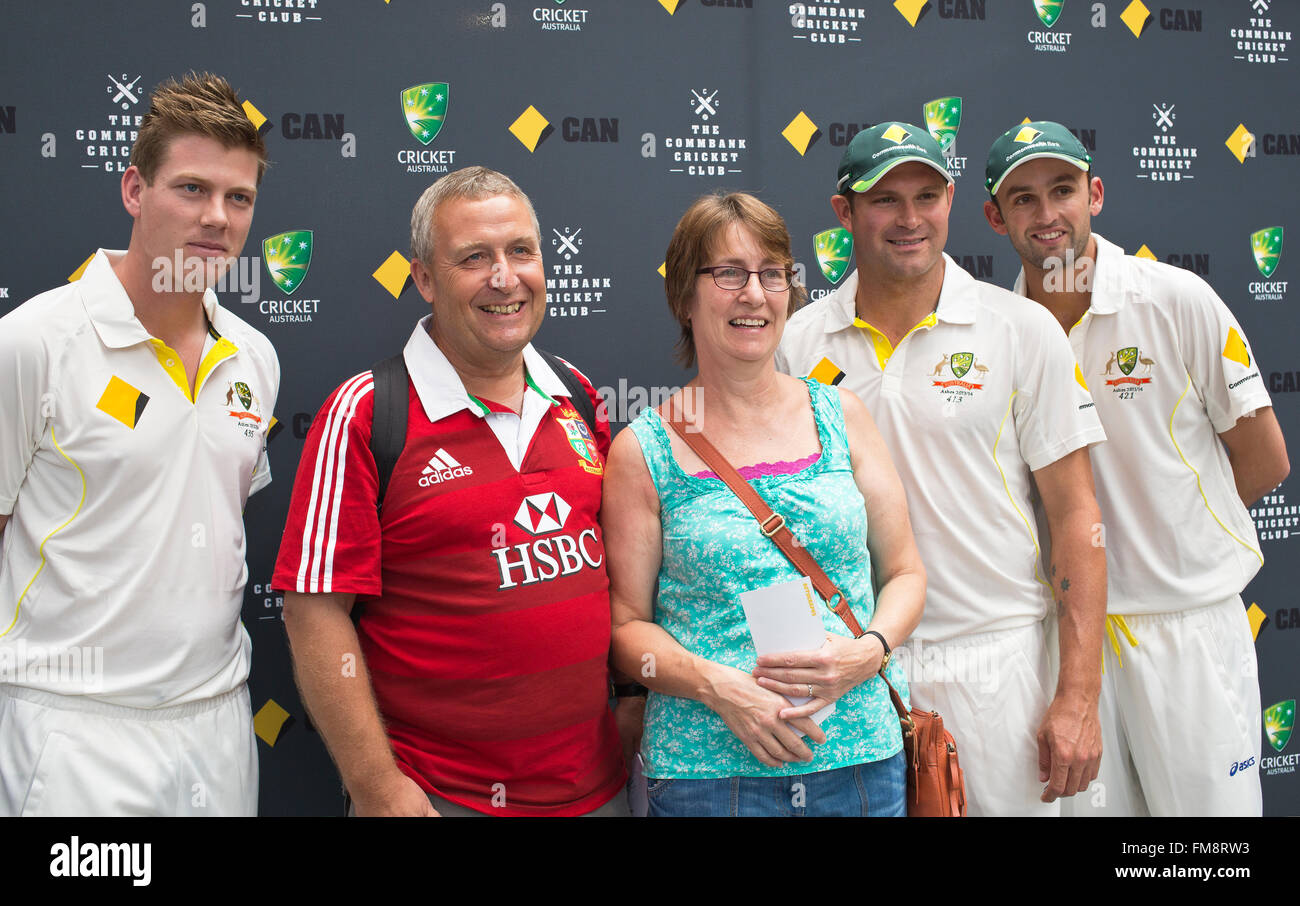 La squadra australiana del grillo con British Lions sostenitori in Brisbane Queensland australia Foto Stock