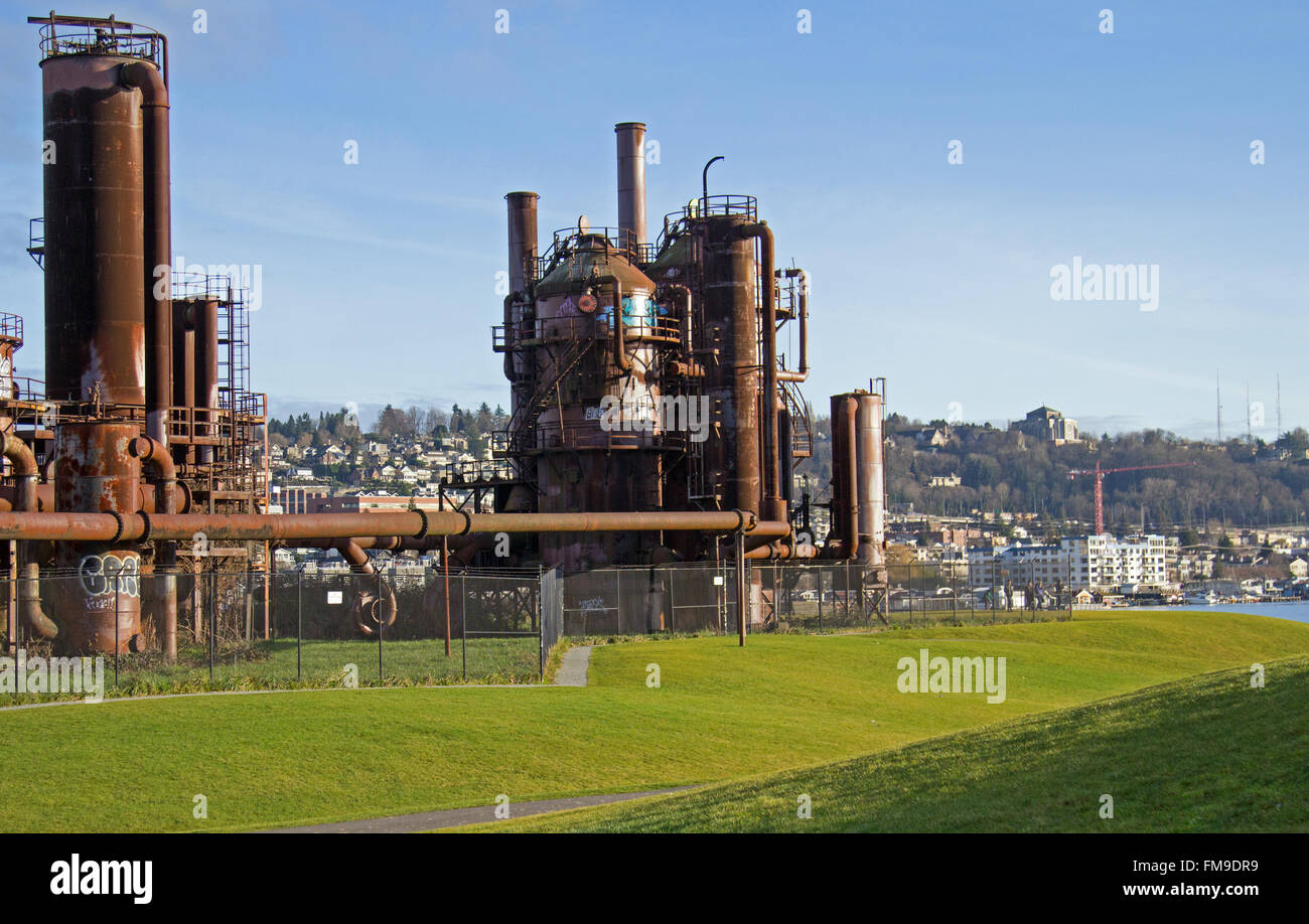 Lavori gas park Seattle Washington Foto Stock