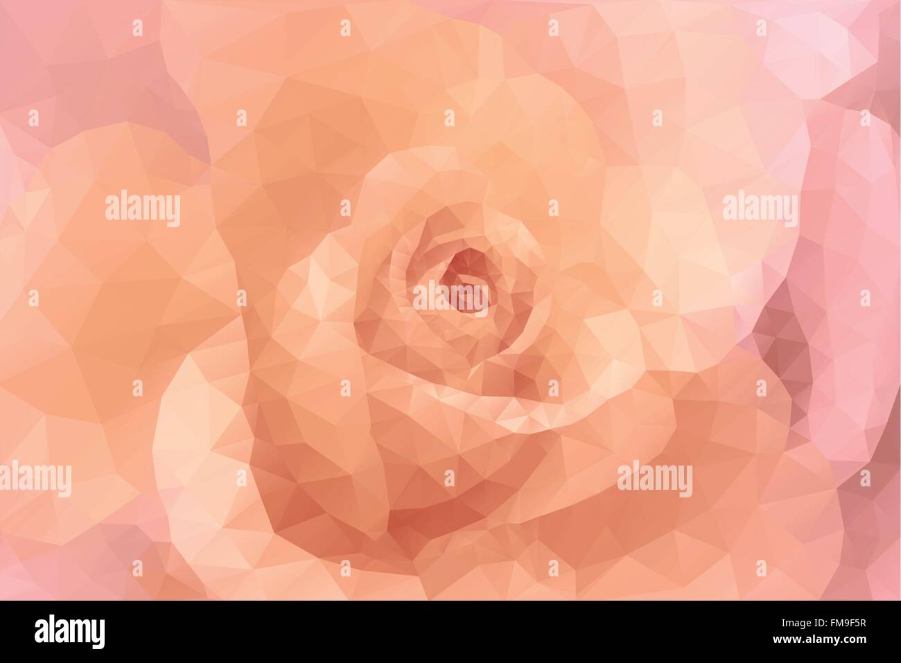 Triangolo astratto poligono moda floreale di colore rosa e beige wedding leggero sottofondo Illustrazione Vettoriale