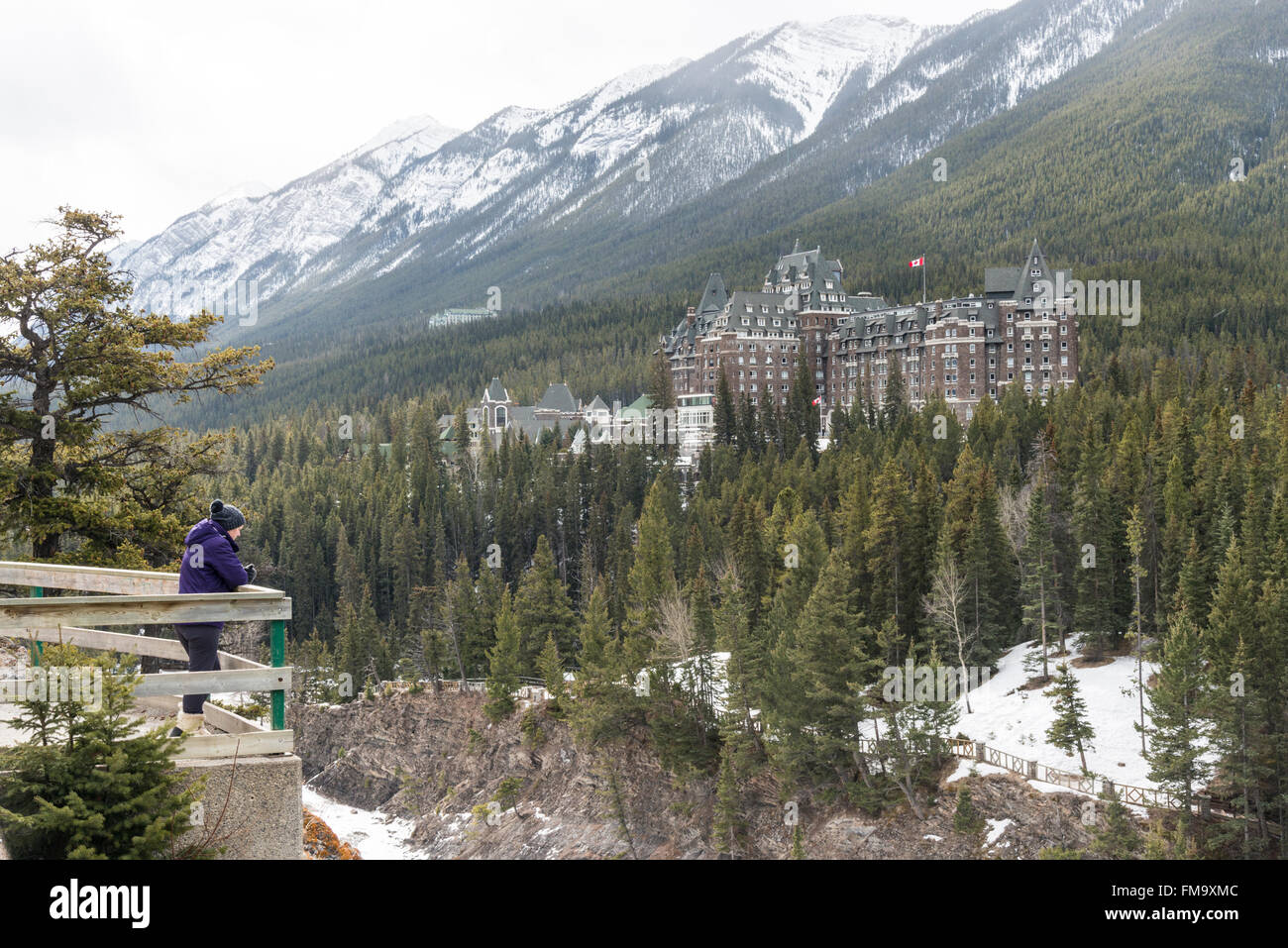 Il Fairmont Banff Springs Hotel Banff, il parco nazionale di Banff in Canada Foto Stock