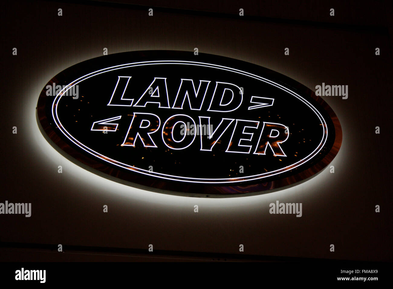 Markenname: " Land Rover', Dezember 2013, Berlino. Foto Stock