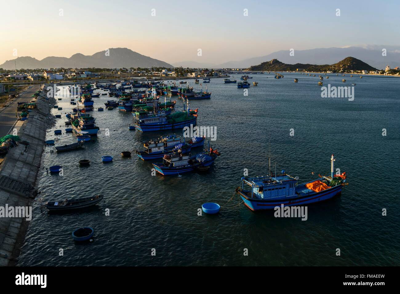 Il Vietnam, Ninh Thuan provincia, Phan Rang, il porto di pesca Foto Stock