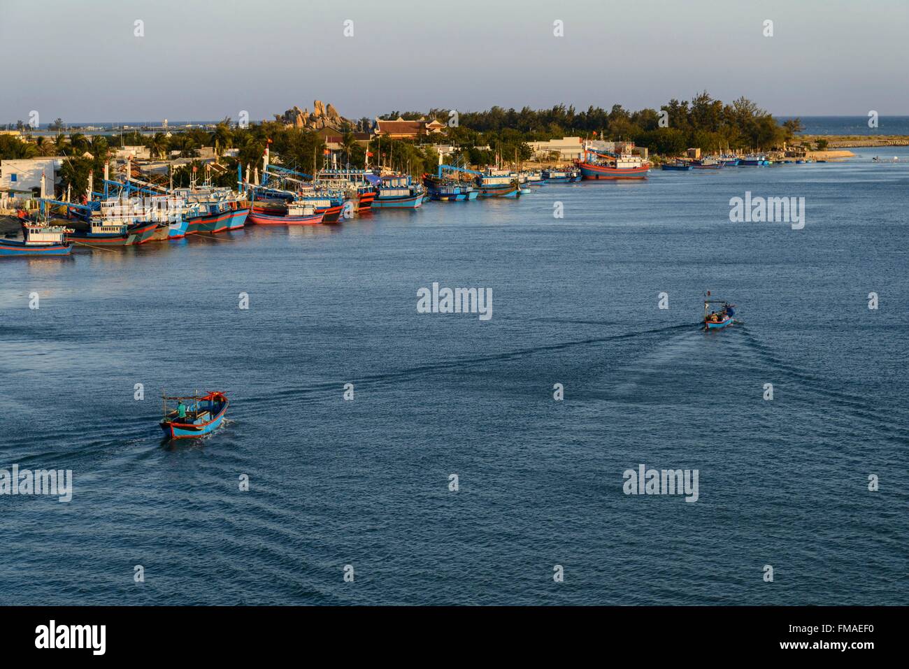 Il Vietnam, Ninh Thuan provincia, Phan Rang, il porto di pesca Foto Stock
