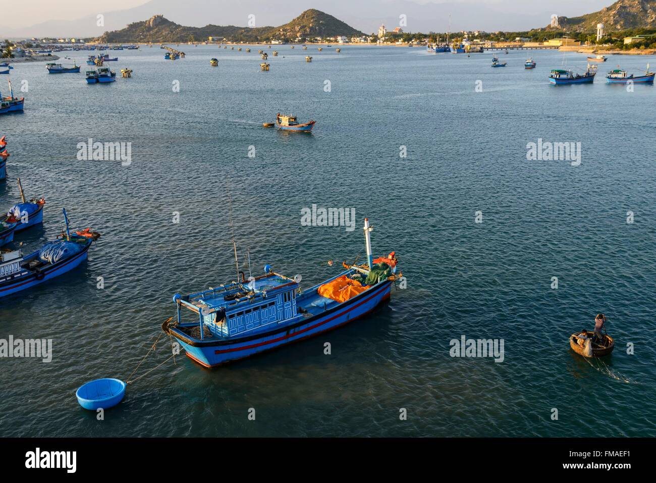 Il Vietnam, Ninh Thuan provincia, Phan Rang, il porto di pesca Foto Stock