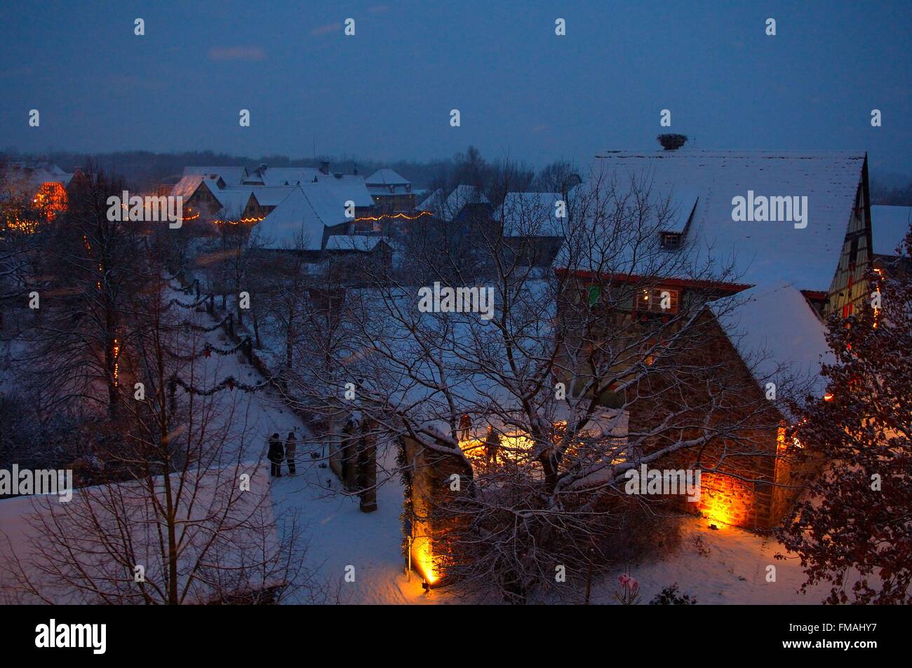 Francia, Haut Rhin, Ungersheim, Natale all'Ecomusée d'Alsace (legale di riferimento), un museo dedicato alle tradizioni alsaziano Foto Stock