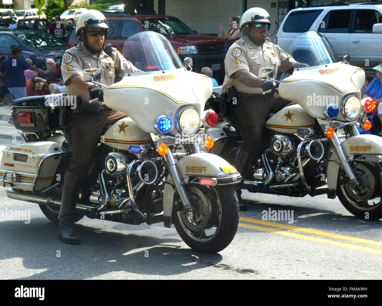 Due Sheriff's Department moto ufficiali Foto Stock