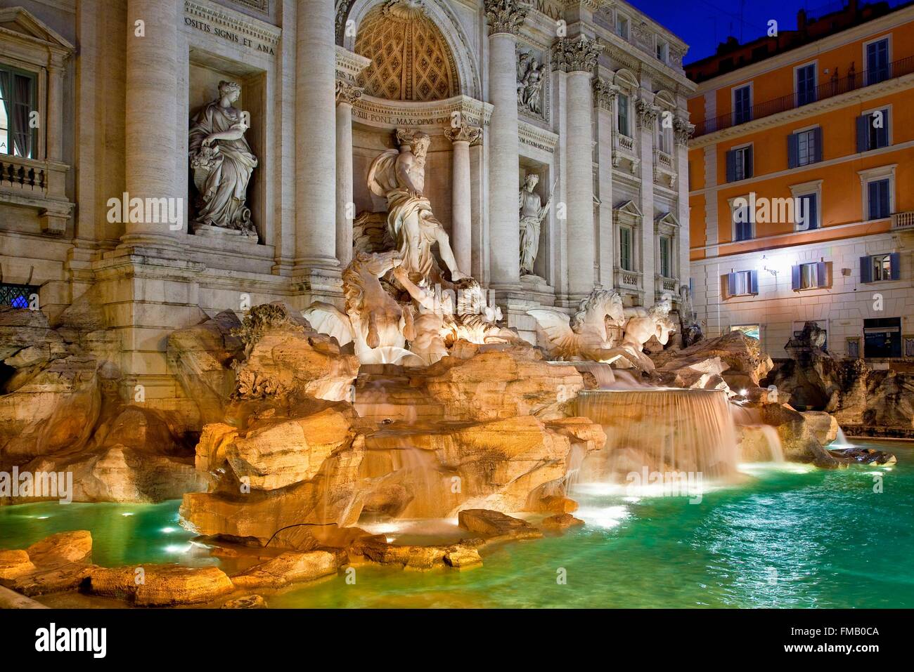 Italia Lazio Roma centro storico sono classificati come patrimonio mondiale dall' UNESCO, Fontana di Trevi Foto Stock