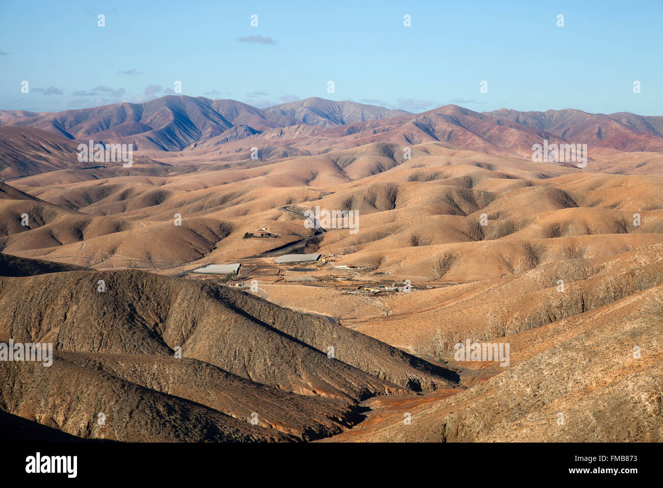La vista dal Mirador Astronomico de Sicasumbre, isola di Fuerteventura, arcipelago delle Canarie, Spagna, Europa Foto Stock