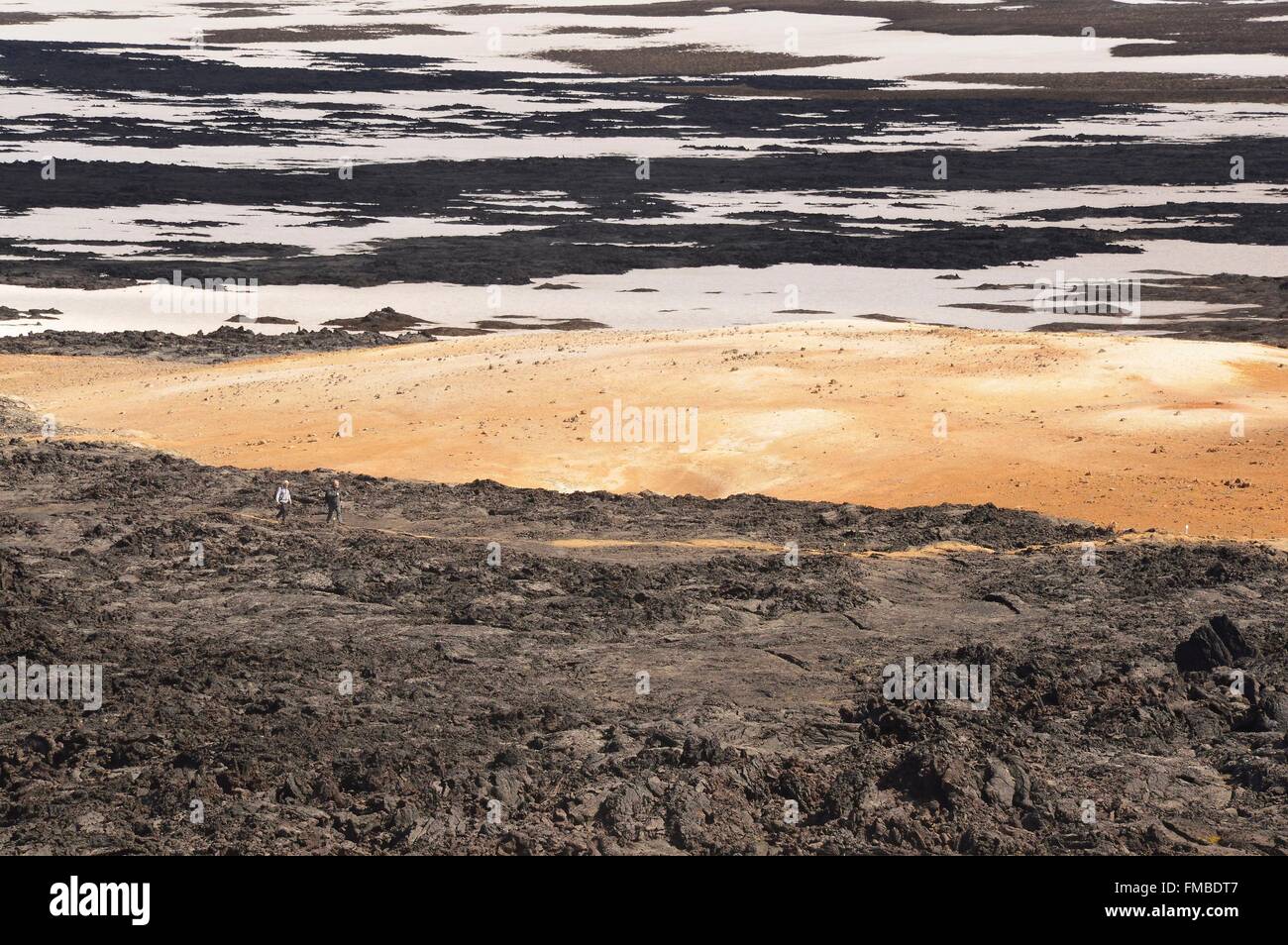 L'Islanda, Nord, vulcano Krafla, area leirhnjukur Foto Stock