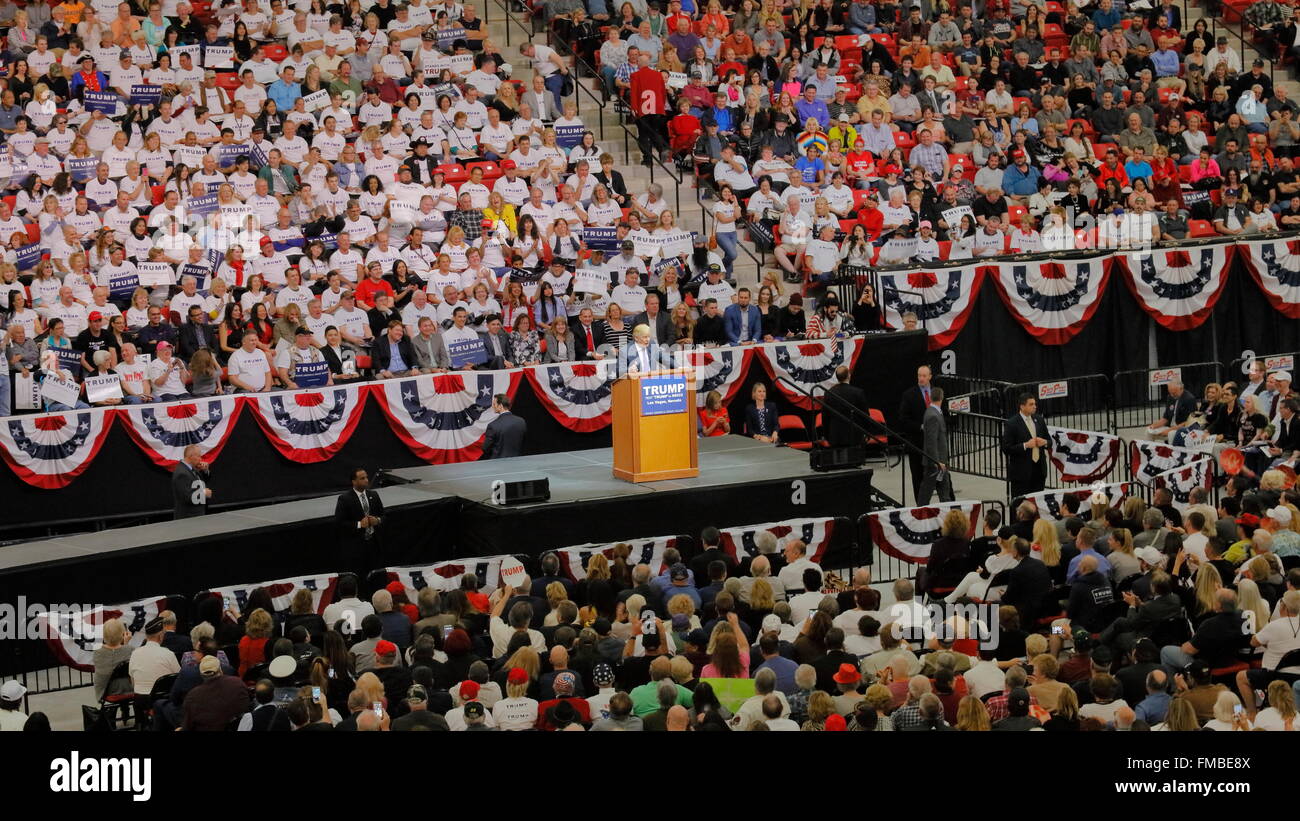 Candidato presidenziale repubblicano Donald Trump campaign rally al South Point Arena & Casino di Las Vegas Foto Stock