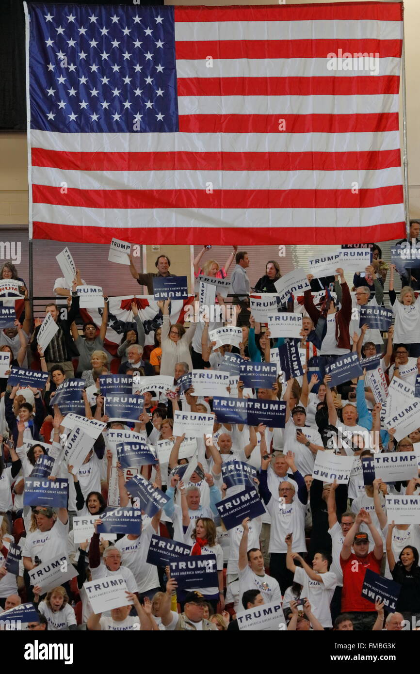 Candidato presidenziale repubblicano Donald Trump campaign rally al South Point Arena & Casino di Las Vegas Foto Stock