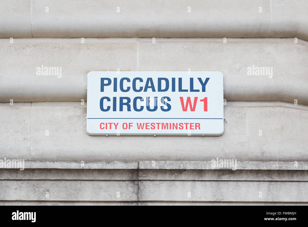 Piccadilly Circus strada segno a Londra Foto Stock