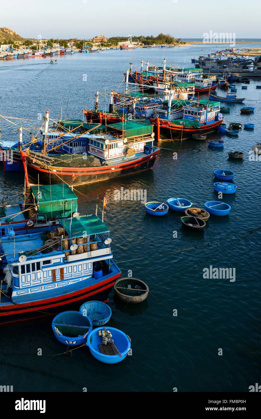 Il Vietnam, Ninh Thuan provincia, Phan Rang, il porto di pesca Foto Stock