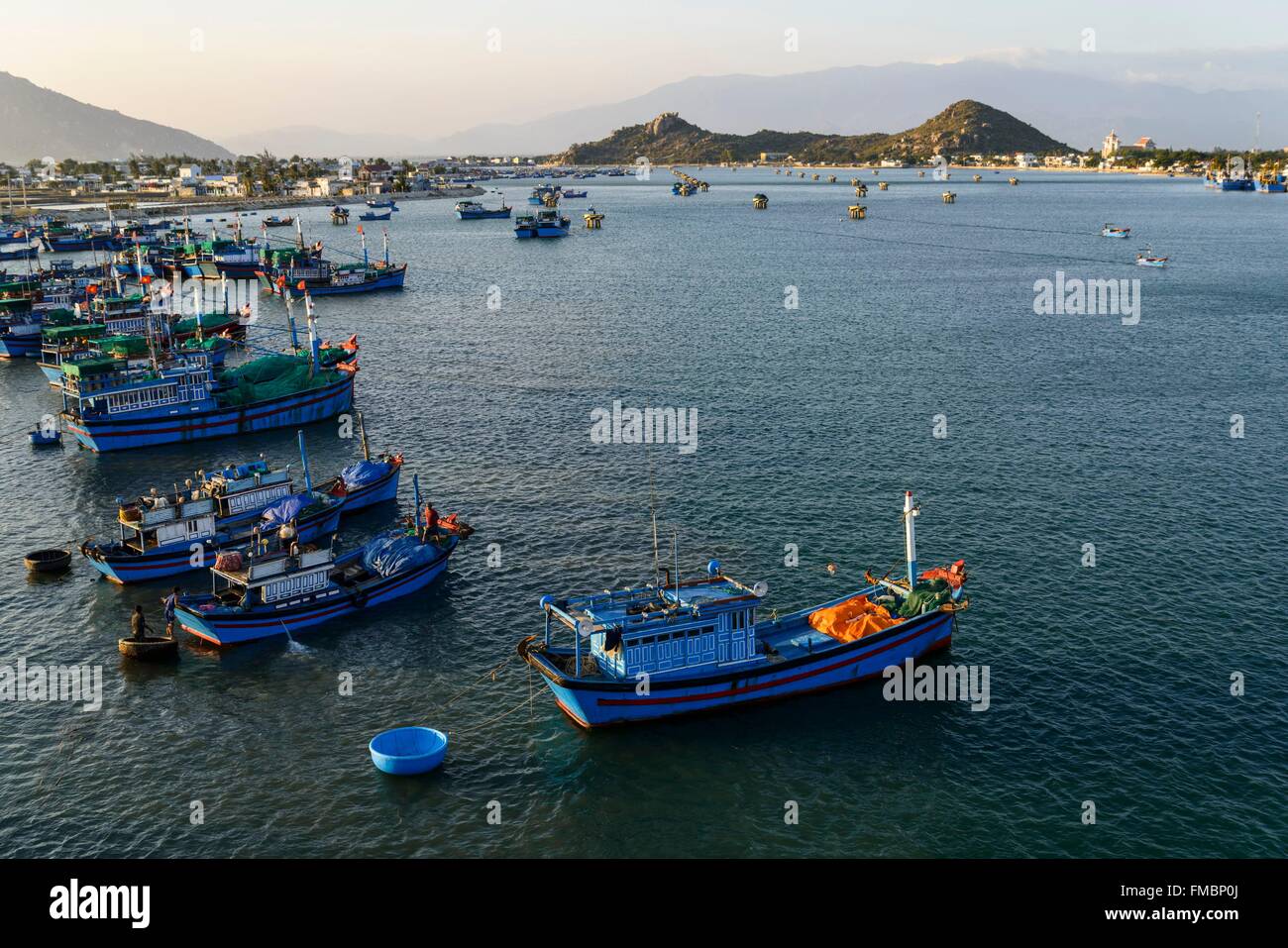Il Vietnam, Ninh Thuan provincia, Phan Rang, il porto di pesca Foto Stock