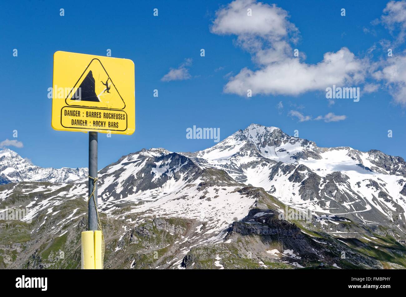 Francia, Savoie, Vanoise, La Plagne, che si affaccia sul Ghiacciaio di Bellecote da la Roche de Mio (2700m) Foto Stock