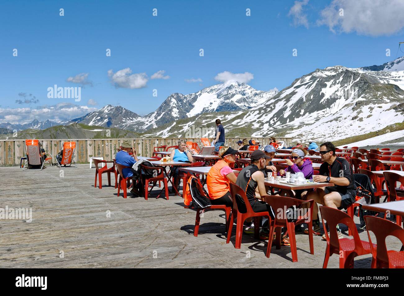 Francia, Savoie, Vanoise, La Plagne, affacciato da la Roche de Mio (2700m) Foto Stock